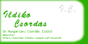 ildiko csordas business card