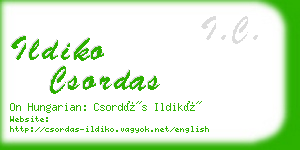 ildiko csordas business card